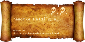 Paschke Pelágia névjegykártya